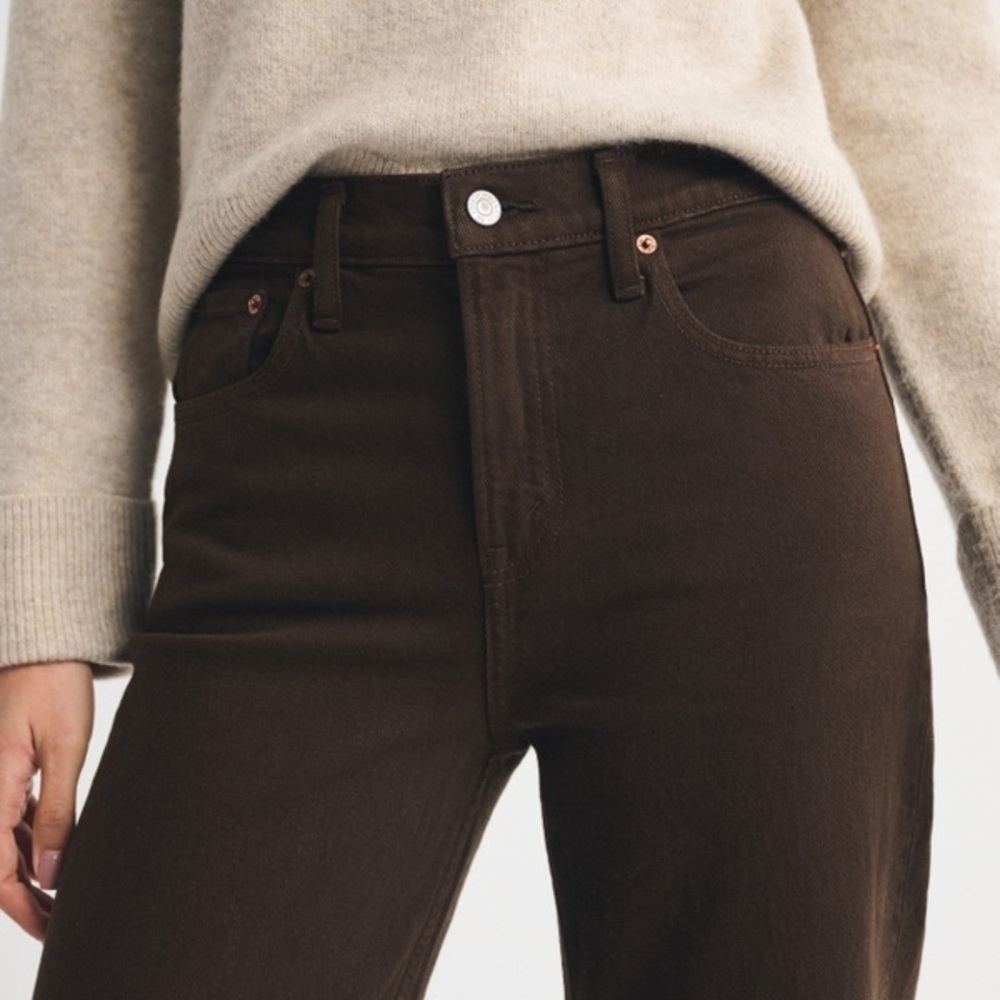 Abercrombie Womens 90s Relaxed Brown Jeans